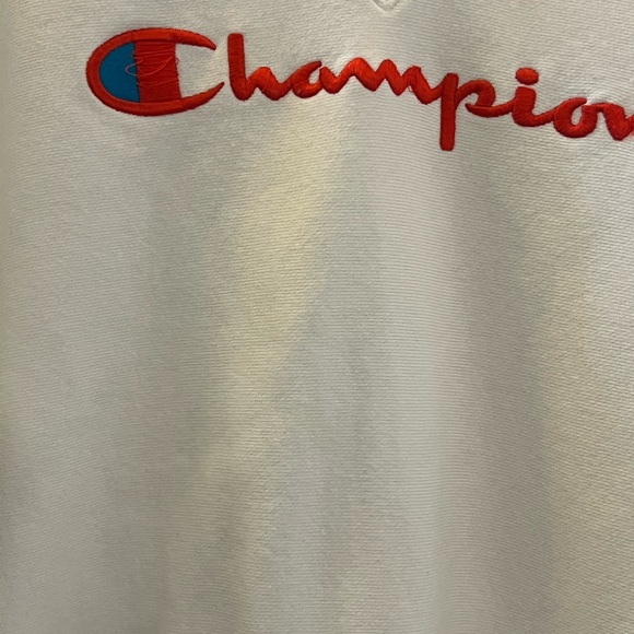 Champion White Sweatshirt with orange and blue trim - Picture 2 of 8